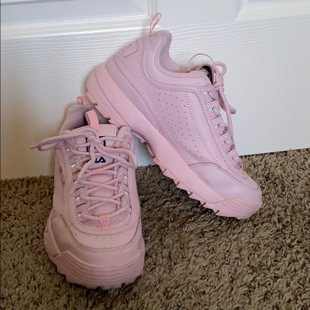 Cute pink rose FILA shoes